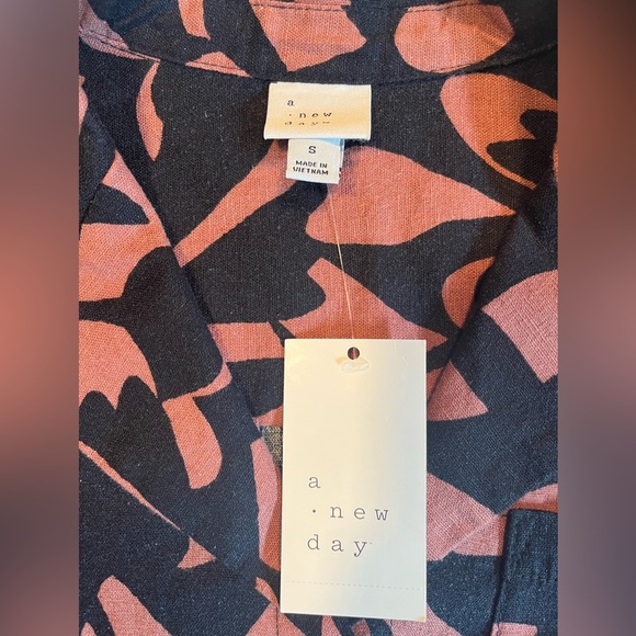 NWT A New Day Button Linen Blend Shirt  Size S - Picture 9 of 10